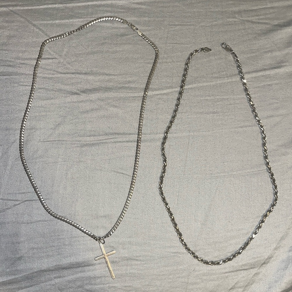 Stainless steel rope 22’ and Cuban chain 24’